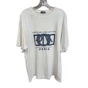 Christian Dior Couture Paris White T-Shirt X3L 100% Cotton